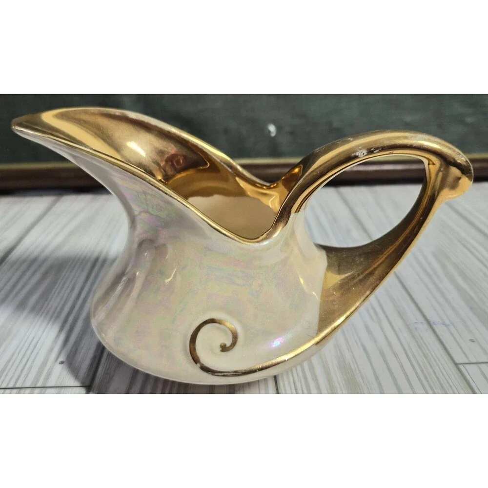 Vintage White & Gold Ceramic Porcelain Tea Set Teapot Creamer Sugar Bowl 3 Pc
